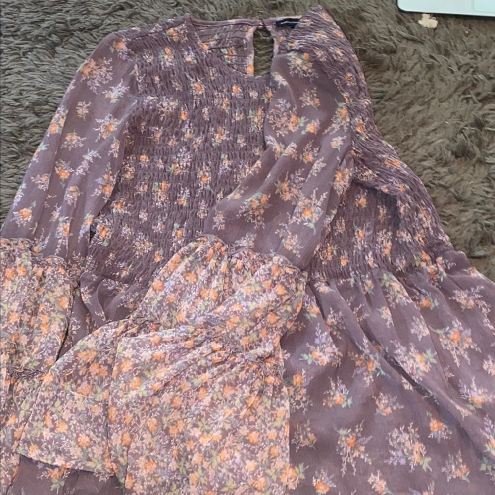 American Eagle Floral mesh long sleeve